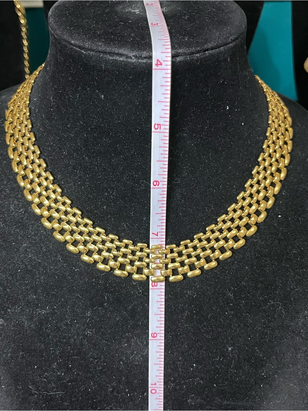 Vintage 1980s Napier Gold-Tone Runway Panther Link Collar Necklace 1833 - Picture 5 of 6